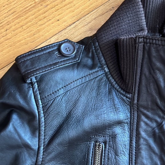 Brown leather leather jacket - Picture 3 of 8